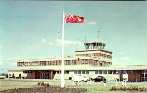 Windsor, Ontario Canada  AIRPORT Terminal/Tower~VW Bug  ca1960's Chrome Postcard