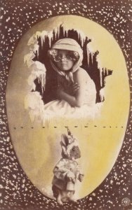 Easter surrealism frozen egg allegory rabbit puppet Oranotype Steglitz 1904 