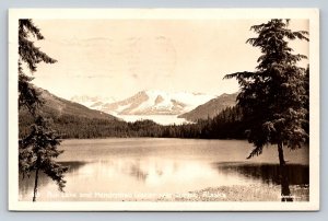 c1952 RPPC Auk Lake & Mendenhall Glacier JUNEAU Alaska VTG Postcard 1387