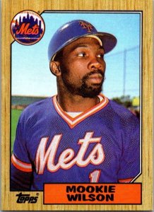 1987 Topps Baseball Card Mookie Wilson New York Mets sk3318