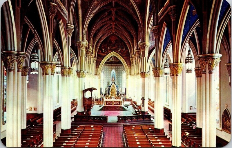 Interior Sacred Heart Church Univeristy Notre Dame Indiana IN Postcard Dexter 