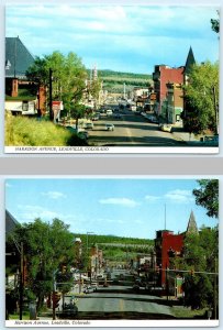 2 Postcards LEADVILLE, Colorado CO ~ Street Scenes HARRISON AVENUE  4x6