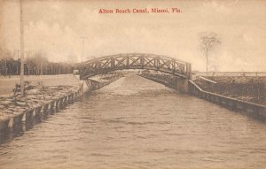 Alton Beach Canal Bridge MIAMI, FLORIDA Mayo's Stationery 1910s Vintage Postcard