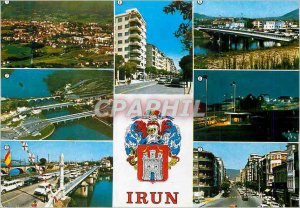 Modern Postcard Irun Vista General Puentes Puente internacional internacional...