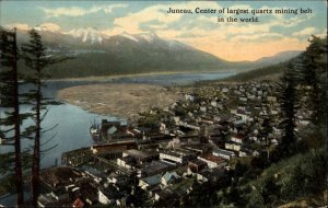 Juneau Alaska AK Quartz Mining Belt Bird's Eye View c1910 Vintage Postcard