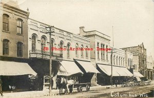 WI, Columbus, Wisconsin, RPPC, Ludington Street, Business Section, Photo No 41