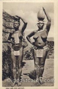 African Nude Zulu Girl & Woman Unused 