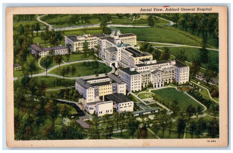 1944 Aerial View Ashford General Hospital West Virginia WV Vintage Postcard 