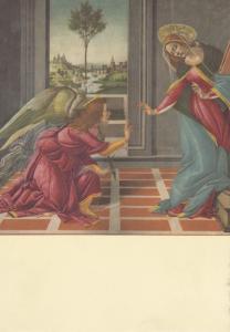 ART PAINTING POSTCARD BOTTICELLI THE ANNUNCIATION ANGEL