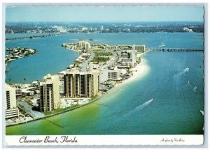 Clearwater Florida Postcard Aerial View South End Motel Exterior Building c1960