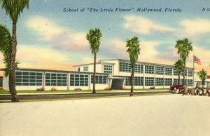 Postcard Early View The School of the Little Flower, Hollywood, FL     N7