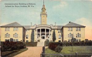 D69/ Grafton West Virginia WV Postcard 1912 Admin Building Reform School Boys