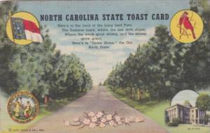 North Carolina State Toast Card Curteich
