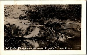 RPPC A Pool, Extension Service Camp, Colrain MA Vintage Postcard S34