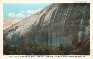 Postcard Largest Solid Stone in the World Stone Mountain Atlanta Georgia AB1