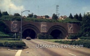 Tunnel Entrance, Floating Bridge - Seattle, Washington WA Postcard