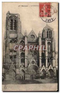 Old Postcard Bourges Cathedrale