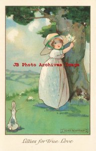 6 Postcards Set, Agnes Richardson, CW Faulkner No 1265, Children, Love, Rabbits