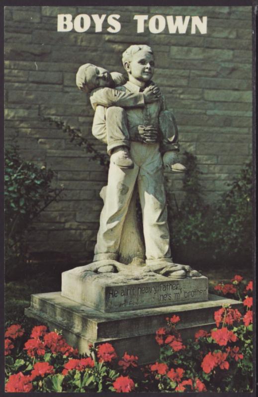 Statue,Boys Town,NE Postcard