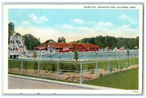 1934 Municipal Swimming Pool Exterior Building Ottumwa Iowa IA Vintage Postcard