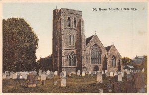 HERNE BAY KENT ENGLAND~OLD HERNE CHURCH~1946 TINTED PHOTO POSTCARD