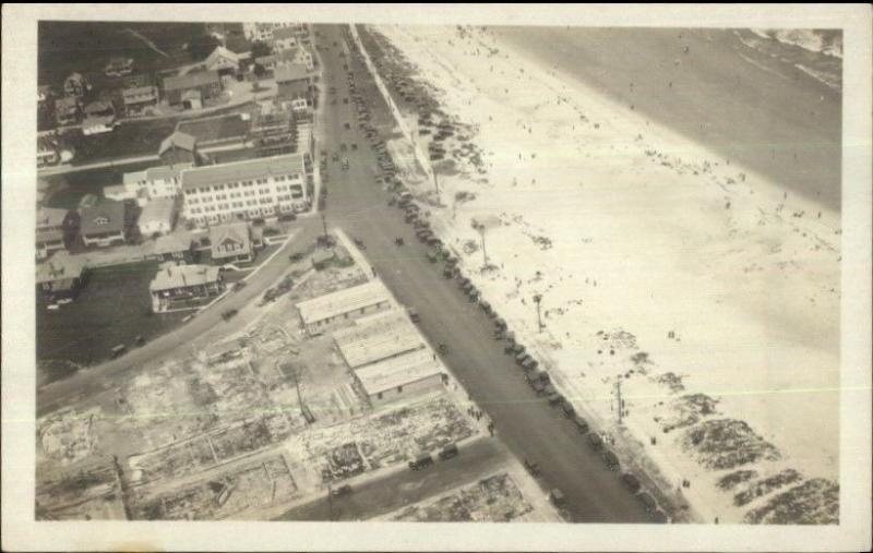 Old Orchard Beach ? Aerial View of Razed Buildings c1915 Real Photo Postcard