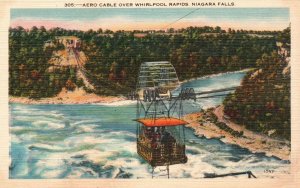 ?Vintage Postcard 1920's Aero Cable Over Whirlpool Rapids Niagara Falls Canada