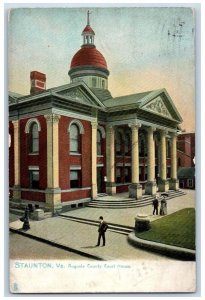 Staunton Virginia Postcard Augusta County Court House Exterior Scene 1909 Tuck