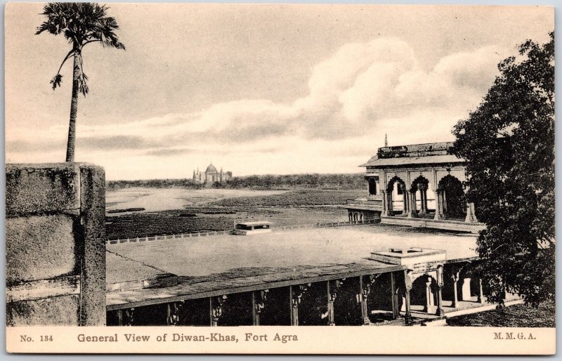 Diwan-Khas Fort Agra India General View Historical Antique Postcard