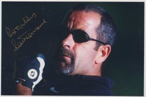 Sam Torrance Golf Hand Signed Metallic Autograph Large Photo