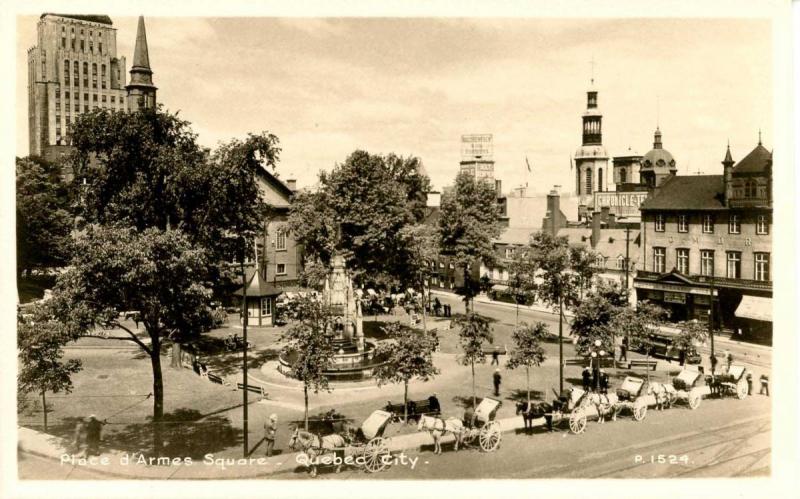 Canada - Quebec, Quebec City.  Place D'Armes Square   *RPPC