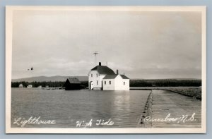 CANADA HIGH SIDE LIGHTHOUSE VINTAGE REAL PHOTO POSTCARD RPPC