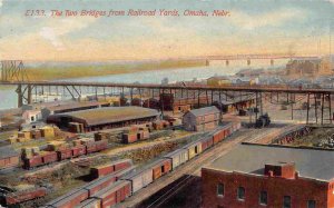 Railroad Yards Two Bridges Omaha Nebraska 1912 postcard