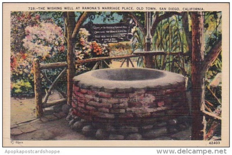 California San Diego The Wishing Well At Ramona's Marriage Place Old Town