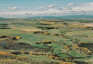 Canada British Columbia Vanderhoof Country Farmlands Aerial View