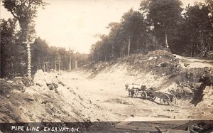 Pipe Line Excavation Real Photo People Working Unused 