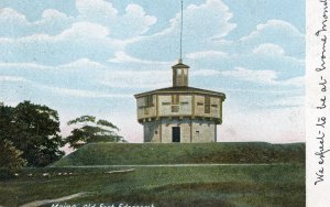 Postcard Antique View of Old Fort Edgecomb  ME.     K1