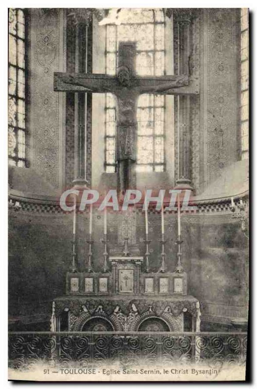 Postcard Old Toulouse Saint Sernin Church Christ Byzantine