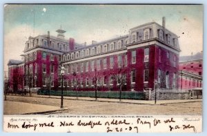 1907 BALTIMORE MD ST JOSEPH'S HOSPITAL CAROLINE STREET HANDCOLORED POSTCARD