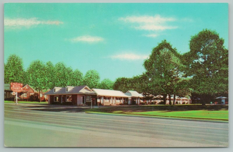 Ruston Louisiana~Nice Shade Trees~Realistic Clouds~Lincoln Hotel Courts~1950s