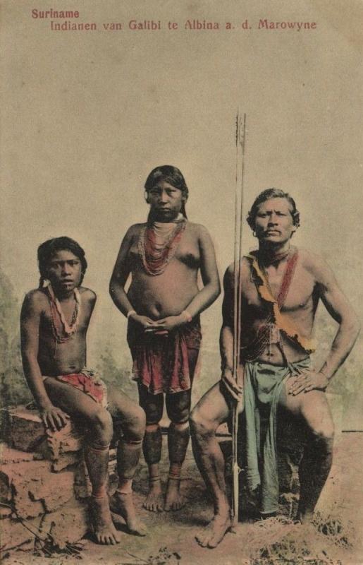 dutch guyana, SURINAME, Galibi Indians in Albina at the Marowyne  (1910s)