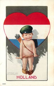 Twelvetrees Postcard National Cupid Series 75 Holland Heart Shaped Flag 1883