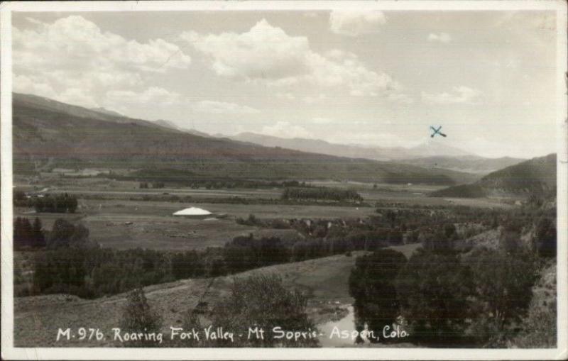 Aspen Co Roaring Fork Valley Mt Sopris Real Photo Postcard