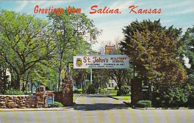 Kansas Greetings From Salina St John's Military School