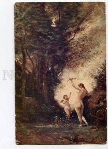 3029250 Nude Nymph desarming CUPID By COROT Vintage color PC