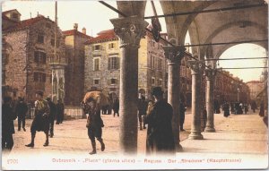 Croatia Dubrobnik Place Glavna Ulica Ragusa Vintage Postcard 09.48