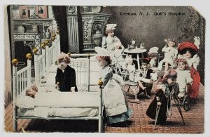Victorian Bisque Doll's Hospital Phila to Westminster Md Trenton NJ Postcard R2