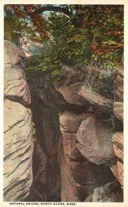 Vintage Postcard Natural Bridge Rocks North Adams Massachusetts Chas W. Hughes