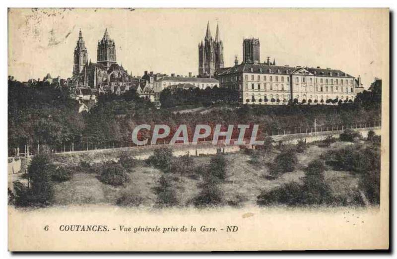 Old Postcard Coutances Vue Generale Station Taking