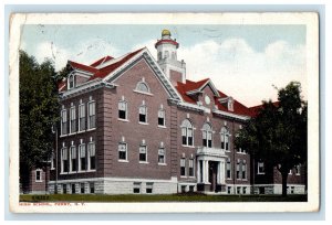 1925 Entrance to High School, Perry New York NY Posted Antique Postcard